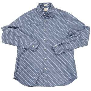 Mens J.Crew Slim Fit Secret Wash Organic Cotton Stretch Shirt in Blue Medium